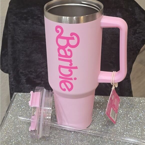 Barbie 40oz. XL Logo Insulated Travel Mug w/Straw - Picture 10 of 12